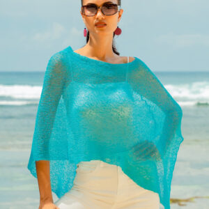 AF1501BLU LIGHTWEIGHT SHEER PONCHO