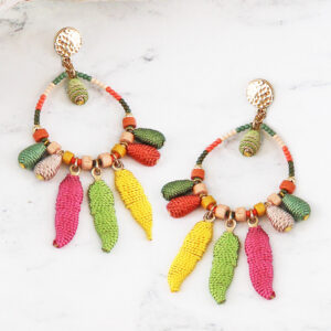 AY1502 BEADED HOOP EARRINGS