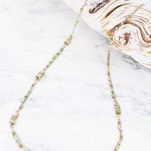 NP1005 LONG MIXED METAL BAR & CHAIN NECKLACE